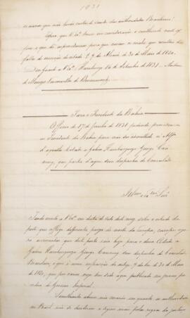 Cópia de ofício enviado por Antônio de Menezes Vasconcellos de Drummond (1794-1865), ao president...