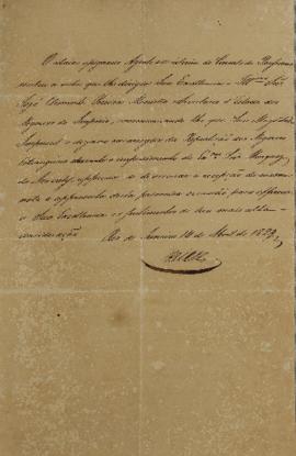 Despacho de 14 de abril de 1829, assinado pelo agente consular do Rei da Prússia, no qual acusa t...