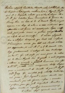 Minuta de Luis José de Carvalho e Melo (1764-1826) a José Valentim Gomez (s.d.) do dia 22 de agos...