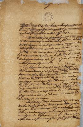 Carta de 3 de março de 1824, enviada por Lucas José Obes (1782-1838) para Juan Maciel da Costa, i...