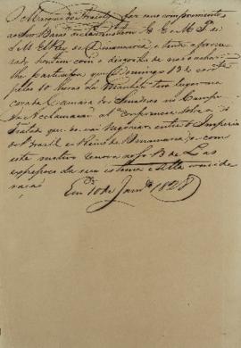 Minuta de despacho de João Carlos Augusto de Oyenhausen-Gravenburg (1776-1838), Marquês de Aracat...