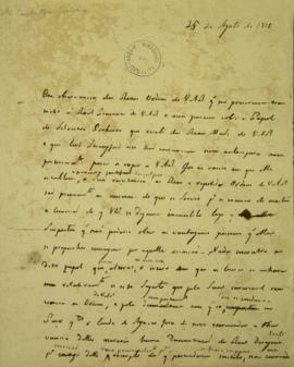 Ofício enviado por João de Almeida de Melo Castro (1756-1814), Conde das Galvêas, a D. João VI (1...