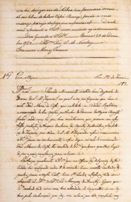 Cópia de ofício enviado por Francisco Muniz Tavares  (1793-1876), para José Matheus Nicolai (s.d....