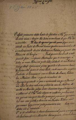 Carta original enviada por Manuel Rodrigues Gameiro Pessoa (1800-1846), Visconde de Itabaiana, pa...