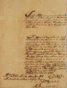 Carta de agradecimento de José Saturnino da Costa Ferreira (1771 – 1852) ao Imperador D. Pedro I ...