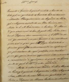 Cópia de ofício, enviado por Miguel Calmon du Pin e Almeida, Marquês de Abrantes (1796-1868), ao ...