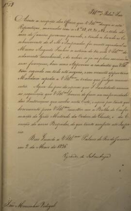 Ofício original enviado por Antônio Luiz Pereira da Cunha  (1760-1837), Visconde de Inhambupe, ao...