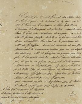 Nota a João Severiano Maciel da Costa (1769-1833), Marques de Queluz, relatando a nomeação do min...