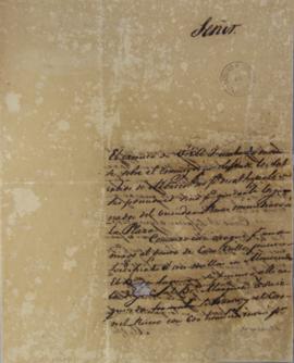 Carta do ano de 1825, de Lucas José Obes (1782-1838), Representante da Província Cisplatina no Pa...