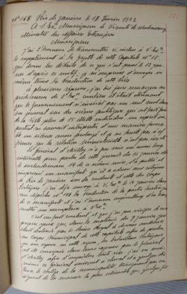 Despacho nº 165, de 17 de fevereiro de 1822, de Jean-Baptiste Maler (s.d.), Cônsul-geral da Franç...