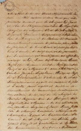 Cópia autenticada do contrato de casamento entre a Arquiduquesa Leopoldina (1797 – 1826) e o Prín...
