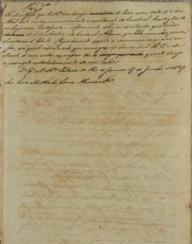 Despacho enviado por Luiz Moutinho Lima Alvares e Silva (1792-1863) em 17 de junho de 1829 anunci...