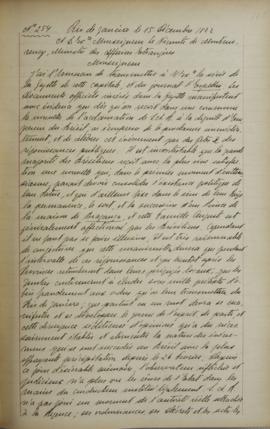 Despacho de 15 de dezembro de 1822, de Jean-Baptiste Maler (s.d.), cônsul-geral da França no Bras...
