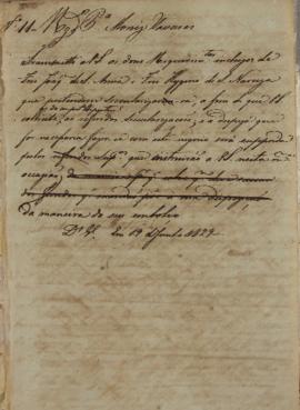 Despacho enviado para Francisco Muniz Tavares (1793-1876) em 19 de junho de 1829 transmitindo os ...