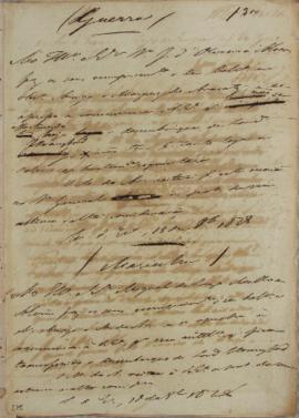 Circular enviada em 18 de outubro de 1828 para a Marinha do Império do Brasil, comunicando sobre ...