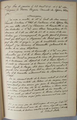 Despacho nº 98, de 28 de abril de 1821, de Jean-Baptiste Maler (s.d.), Cônsul-geral da França no ...
