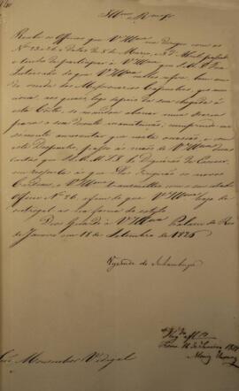 Ofício original, enviado por Antônio Luiz Pereira da Cunha, Visconde de Inhambupe (1760-1837), ao...