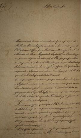 Ofício original enviado por Manuel Rodrigues Gameiro Pessoa (1800-1846), Visconde de Itabaiana, p...