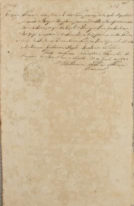 Cópia de despacho enviado pelo cônsul brasileiro em Luanda, Saturnino de Souza Oliveira (1824-187...