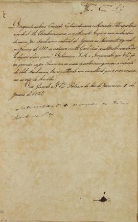 Circular enviada em 8 de janeiro de 1828, informando que se evite no Império um indivíduo chamado...