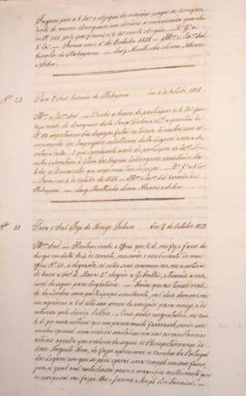 Cópia de ofício enviado por Luiz Moutinho de Lima Álvares e Silva (1792-1863) para José de Araújo...