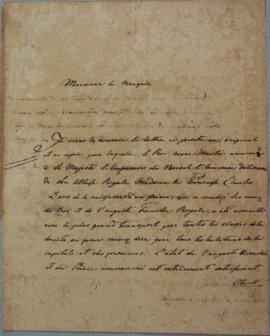 Despacho de 10 de maio de 1828, de D’Olfers, encarregado dos negócios da Prússia, endereçado a Jo...