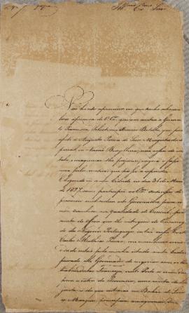 Ofício enviado pelo cônsul, João Luiz Airoza, ao Marquês de Aracaty (s.d.-1838), em 15 de novembr...