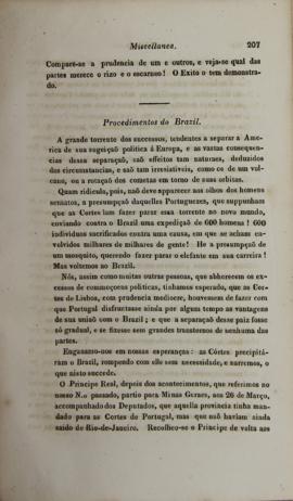 Artigo do periódico Correio Braziliense, publicado em 1822, sob o título “Manifesto do Príncipe R...