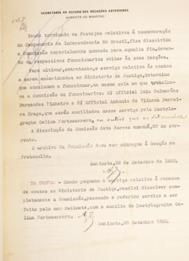 Despacho original enviado pelo gabinete do ministro José Manuel de Azevedo Marques (1865-1943), d...