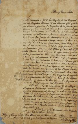 Ofício de 24 de janeiro de 1823, enviado por Tomás García de Zuñiga (1780-1843) a José Bonifácio ...