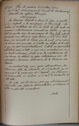 Despacho nº 172, de 11 de março de 1822, de Jean-Baptiste Maler (s.d.), Cônsul-geral da França no...