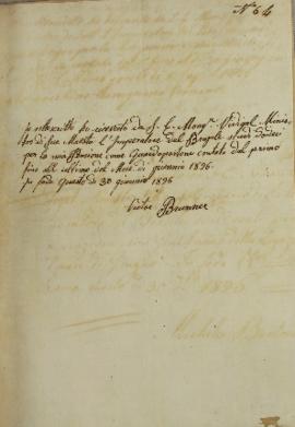 Documento nº 64, recibo a Francisco Corrêa Vidigal (s.d-1838) informando o recebimento do valor d...