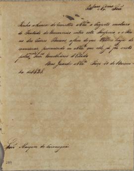 Circular enviada em 10 de dezembro de 1828 para Francisco Vilela Barbosa (1769-1846), remetendo o...