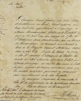 Nota a João Severiano Maciel da Costa (1769-1833), Marques de Queluz, solicitando o retorno dos m...