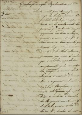 Despacho enviado ao corpo diplomático em 17 de setembro de 1831, informando sobre a reorganização...