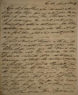 Carta original, sem indicação de autoria, enviada a Sir Charles Stuart (1779-1845), Barão de Roth...