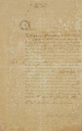 Ofício de 14 de janeiro de 1823, enviado por Antônio Manoel Corrêa da Câmara (1783-1848) para Ben...