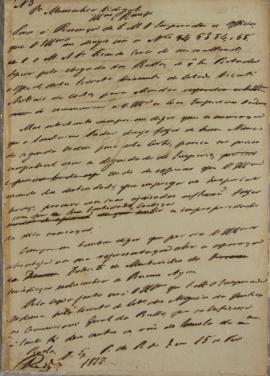 Despacho enviado ao Monsenhor Francisco Corrêa Vidigal (s.d-1838) em 15 de fevereiro de 1827 rela...