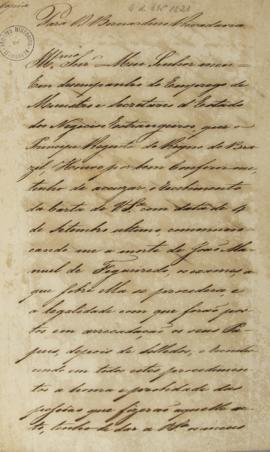 Circular enviada por Francisco José Vieira a Bernardino Rivadavia (1780-1845), em 04 de outubro d...