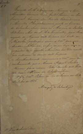 Cópia de circular enviado por Antônio Luiz Pereira da Cunha (1760-1837), Marquês de Inhambupe, pa...