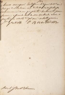 Ofício original enviado para Antônio José da Silva Loureiro (1790-1848), com data de 13 de setemb...