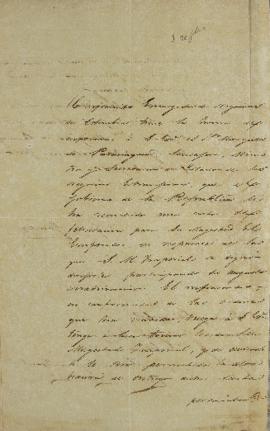 Despacho de Juan María Gómez (1798- 1850) ao Marquês de Paranaguá (1769-1846), em 05 de outubro d...