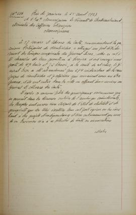 Despacho de 25 de abril de 1823, de Jean-Baptiste Maler (s.d.-s.d.), cônsul-geral da França no Br...