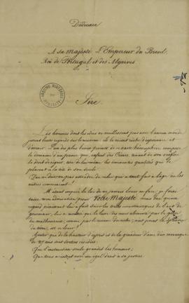 Carta ao Imperador de Portugal, Brasil e Algarves, D. João VI (1767-1826), agradecendo e elogiand...