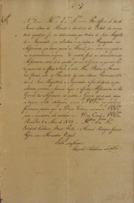 Cópia do oficio de 8 de maio de 1825, assinado pelo Monsenhor Francisco Corrêa Vidigal (s.d-1838)...