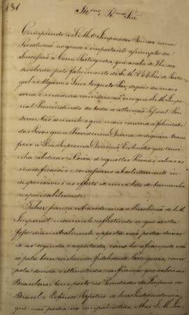 Carta de chancelaria original encaminhada por Antônio Luiz Pereira da Cunha (1760-1837), Visconde...