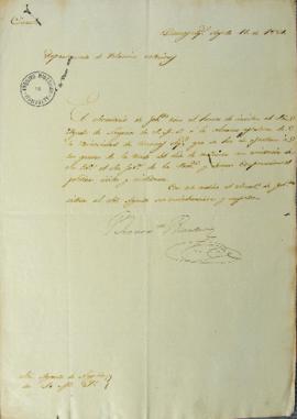 Circular enviada por Bernardino Rivadavia (1780-1845) ao agente de Negócios estrangeiros de Portu...