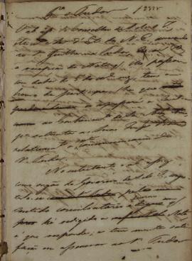Minuta de despacho de 9 de julho de 1828, do conselheiro, ministro e secretário de Estado dos neg...