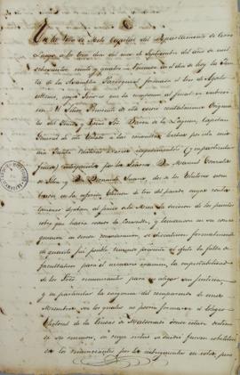 Ata de 13 de setembro de 1824, para tratar sobre os eleitores Bernardo Suares e Manoel Gonçalves ...
