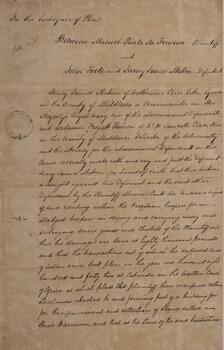 Cópia do processo datado do ano de 1842 no qual consta o encaminhamento da cópia de diversos documentos referentes ao processo judicial de Manoel Pinto da Fonseca contra os réus John Foote e Henry James Matson.